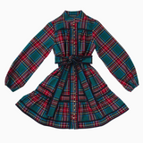 The Zanna Long Sleeve Tie Tween Dress