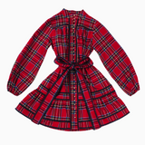 The Hollin Long Sleeve Tie Tween Dress
