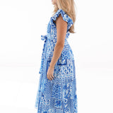 The Capri Ruffle Button Up Midi Dress