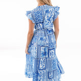 The Capri Ruffle Button Up Midi Dress