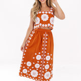 The Ember Midi Skirt - Burnt Orange