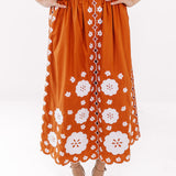 The Ember Midi Skirt - Burnt Orange