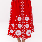 The Ember Midi Skirt - Red
