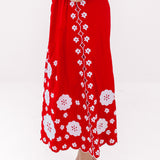 The Ember Midi Skirt - Red