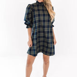 The Etta Long Sleeve Bow Dress - Navy