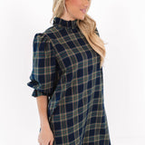 The Etta Long Sleeve Bow Dress - Navy