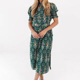 The Hazel Ruffle Neck Midi Dress