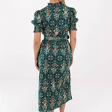 The Hazel Ruffle Neck Midi Dress