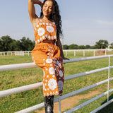 The Ember Midi Skirt - Burnt Orange