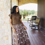 The Maelan Midi Skirt - Brown