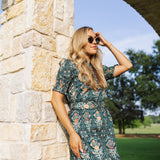 The Hazel Ruffle Neck Midi Dress