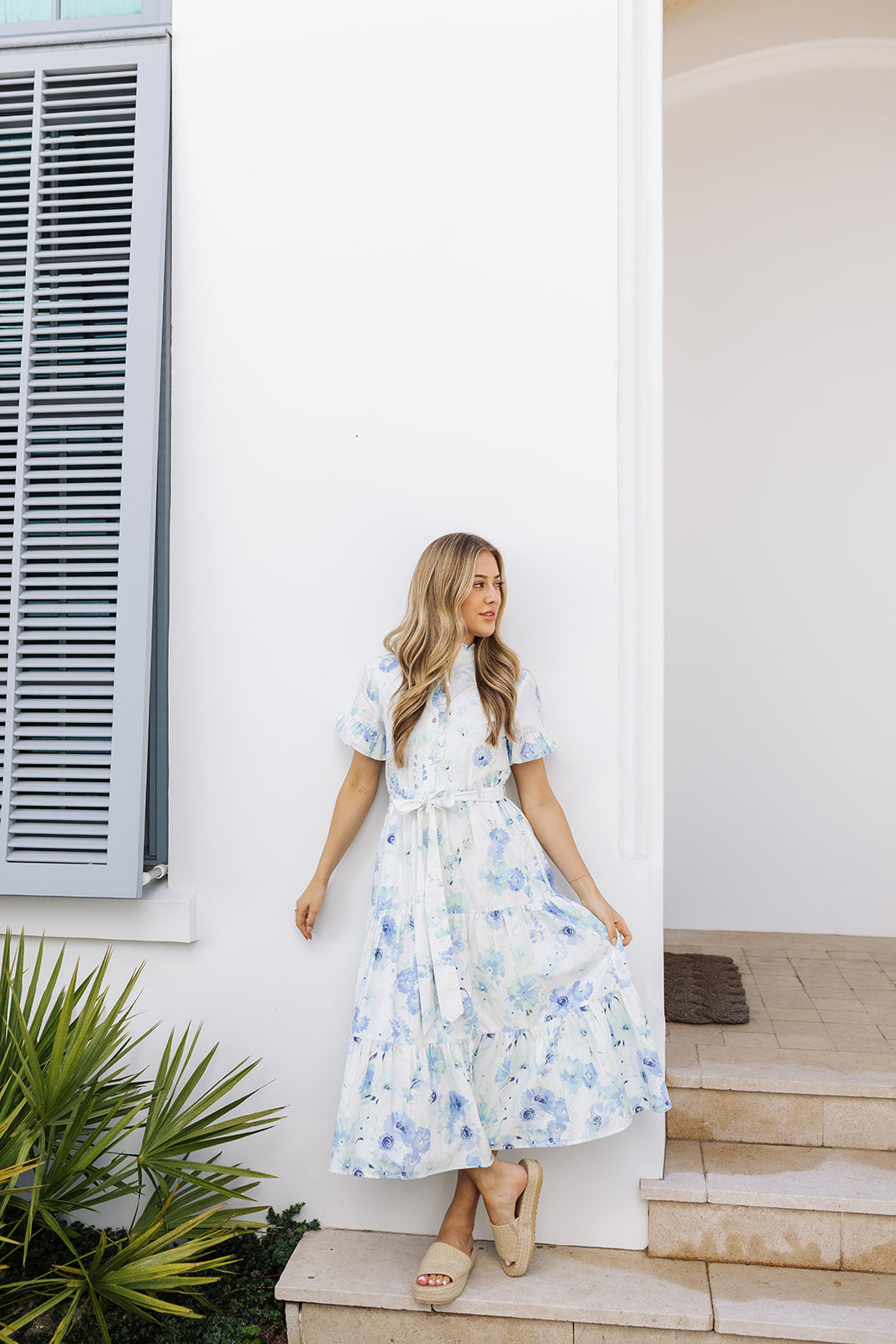 The Blakely Button Up Midi Dress L The Blakely Button Up Midi Dress L