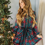 The Zanna Long Sleeve Tie Tween Dress