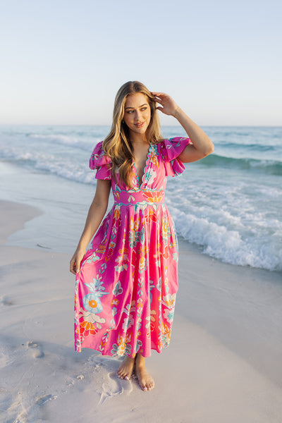 marie midi dress The Sailor Bow Sleeve Midi Dress S