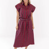PREORDER The Raya Belted Button Up Midi Dress