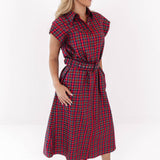 PREORDER The Raya Belted Button Up Midi Dress