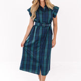 The Harlan Belted Button Up Midi Dress