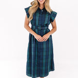 The Harlan Belted Button Up Midi Dress