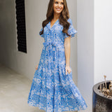 The Carson Button Up Midi Dress