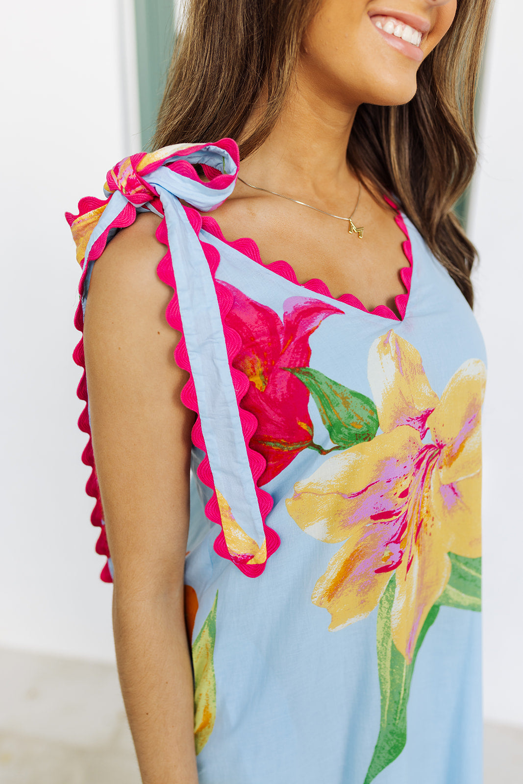 The Kiera Ric Rac Tie Strap Midi Dress – J.Marie Collections