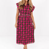 The Kenna Belted Button Up Midi Dress