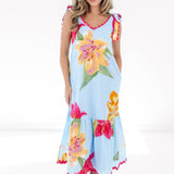 The Kiera Ric Rac Tie Strap Midi Dress