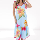 The Kiera Ric Rac Tie Strap Midi Dress