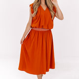 The Layne Midi Skirt - Burnt Orange