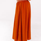 The Layne Midi Skirt - Burnt Orange