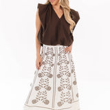 The Maelan Midi Skirt - Cream