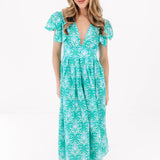 The Mayci Bow Sleeve Midi Dress