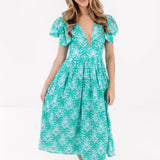 The Mayci Bow Sleeve Midi Dress