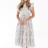 The Nora Ruffle Button Up Midi Dress