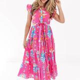 The Sailor Ruffle Button Up Midi Dress