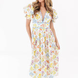 The Sandra Bow Sleeve Midi Dress