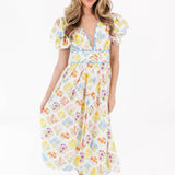 The Sandra Bow Sleeve Midi Dress