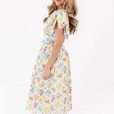 The Sandra Bow Sleeve Midi Dress