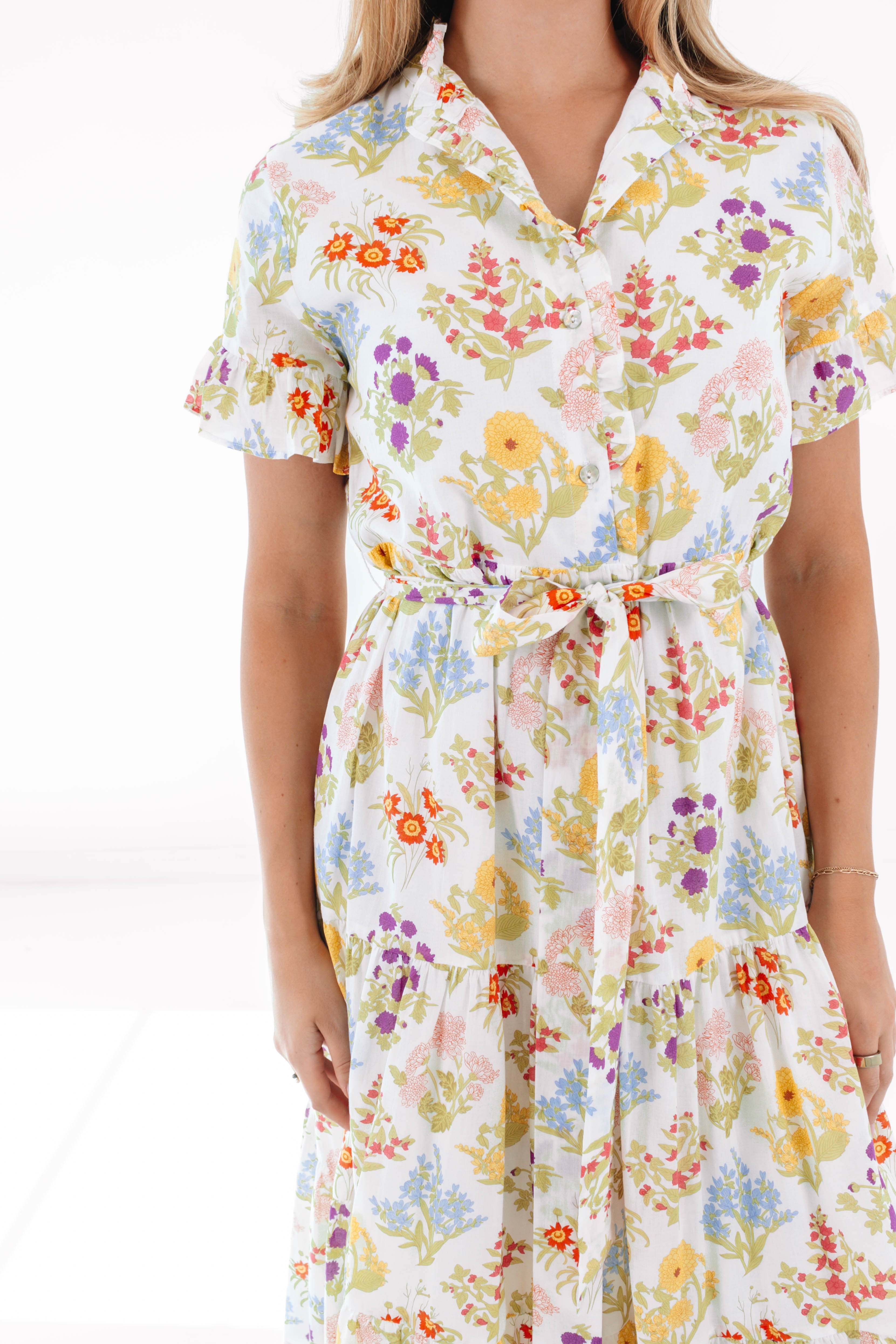 sandra midi dress The Sandra Button Up Midi Dress M